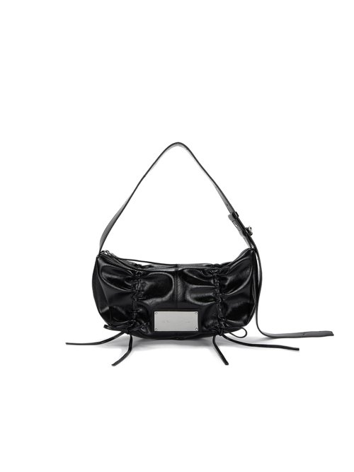 HALF SHIRRING RIBBON ROUND BAG