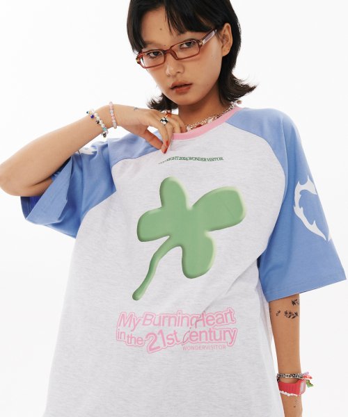 Clover Overfit Raglan T-shirt [Light Grey]