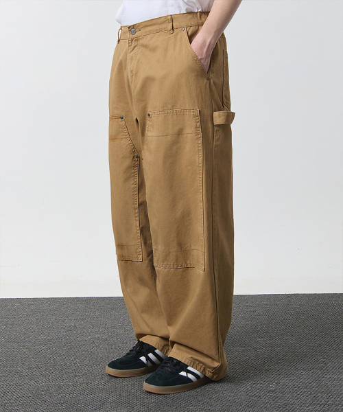 DOUBLE KNEE WORK PANTS_BEIGE