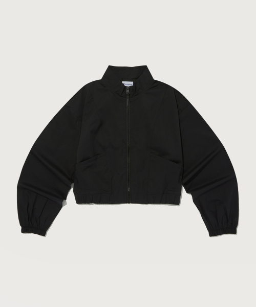 여성 크롭 풀집업 우븐 재킷 Black
