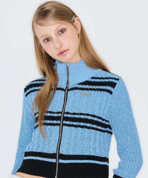 SHINING KNIT ZIPUP(BLUE)
