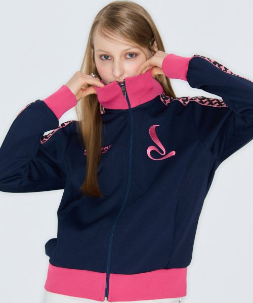 CURVED L TRAINING ZIPUP(NAVY)