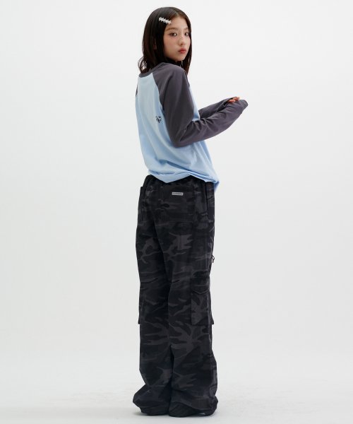 RIPSTOP BANDING CARGO PANTS [BLACK CAMO]