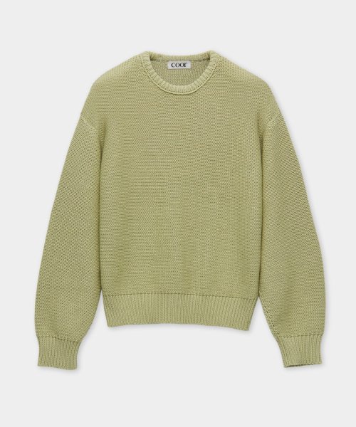 코튼 크로셰 크루넥 스웨터 (그레이시더스티그린)