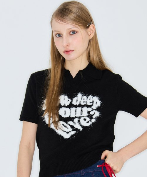 LOVE COLLAR KNIT(BLACK)