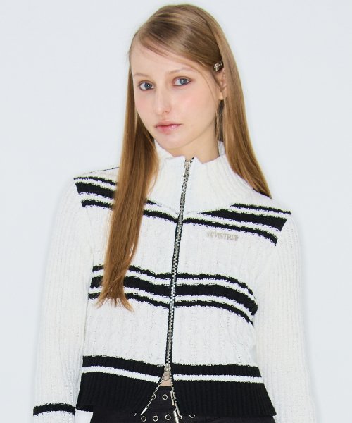 SHINING KNIT ZIPUP(WHITE)