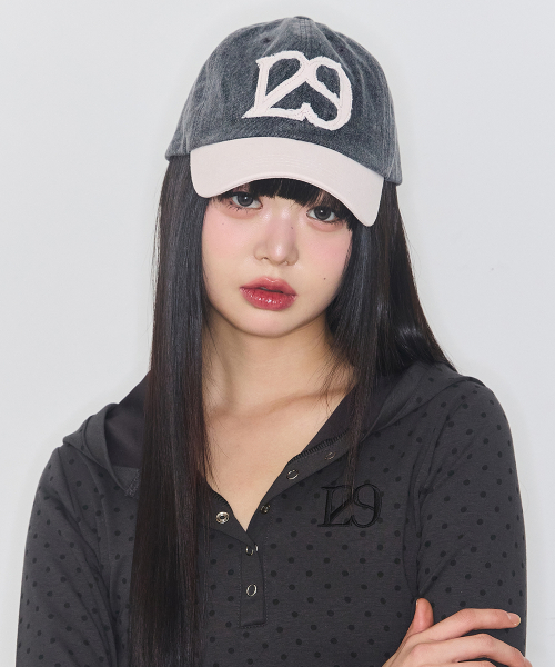 129 Applique Ball Cap Charcoal