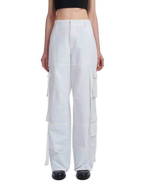Strap Cargo Pants_White