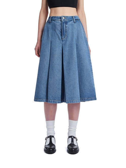 Pleated Denim Pants_Blue