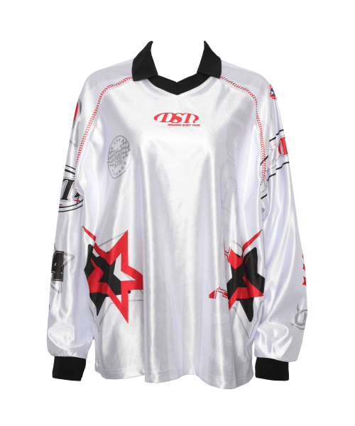 BASEBALL STITCH JERSEY LONG SLEEVE WHITE