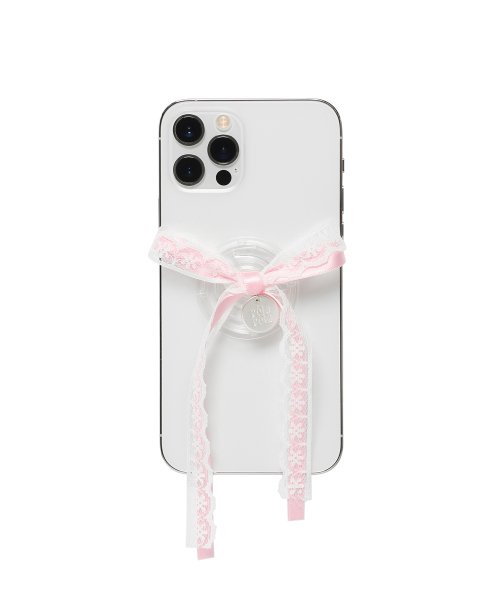 LACE RIBBON SMART TOK PINK