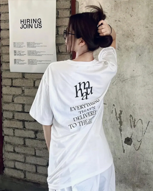 LETTERING LOGO HALF T-SHIRT [2color]