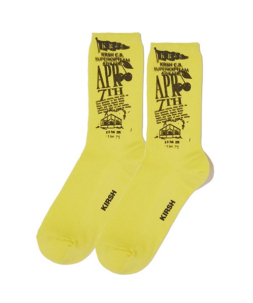 YOUTHHOSTEL GRAPHIC SOCKS [LIGHT YELLOW]