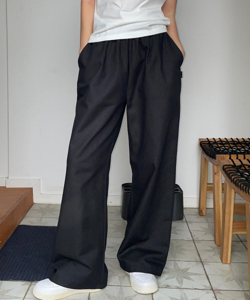 WIDE BANDING COTTON PANTS [2color]