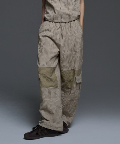 [NF] WAFFLE CHECK UTILITY NYLON PANTS (BEIGE)_F24QD866