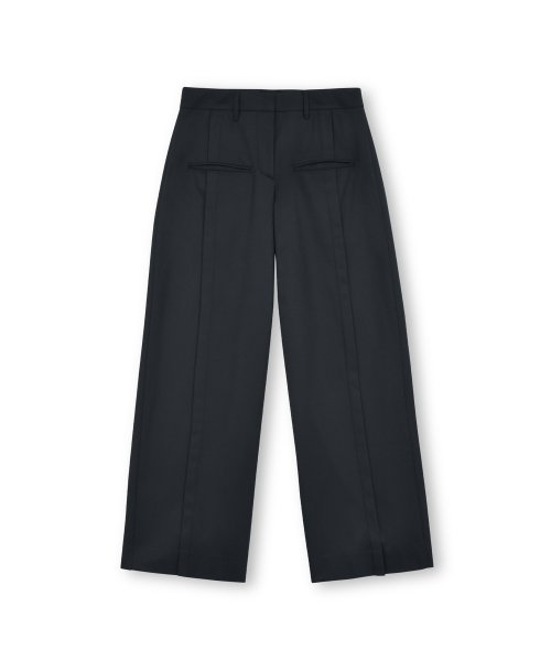 W Wool Wide Pants, Black