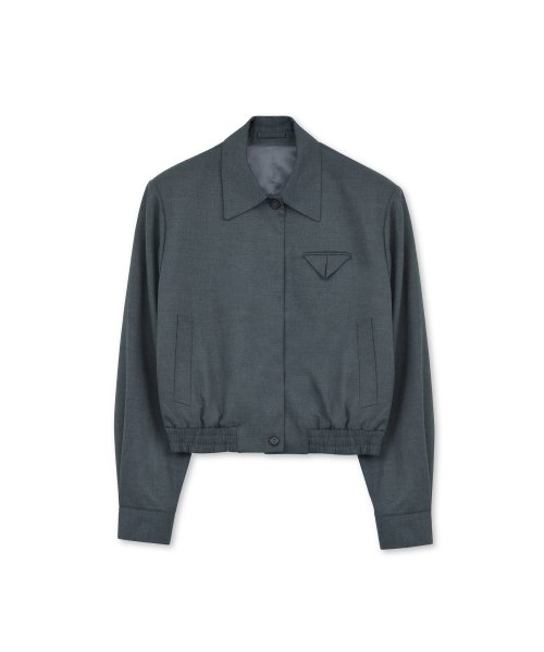 W Wool Blouson, Charcoal