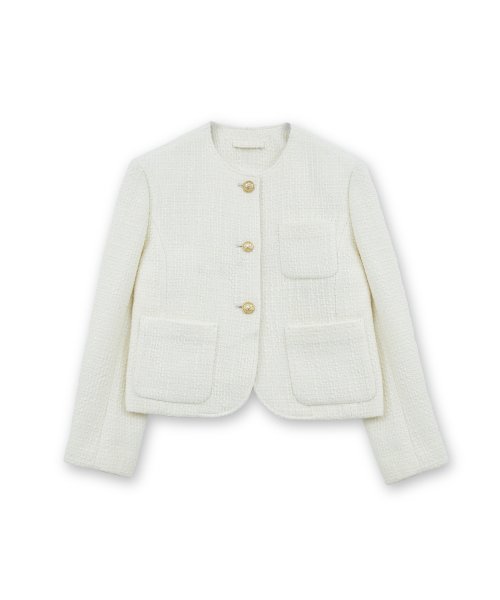 W Tweed Jacket, Ivory