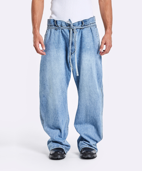 Thong denim pants - Blue