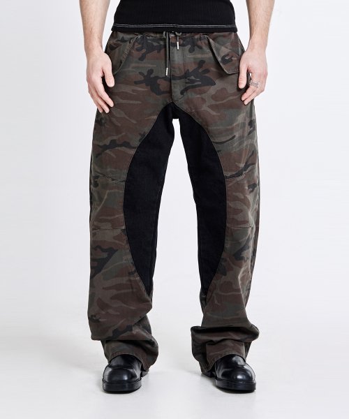 Lining cargo pants - camo black