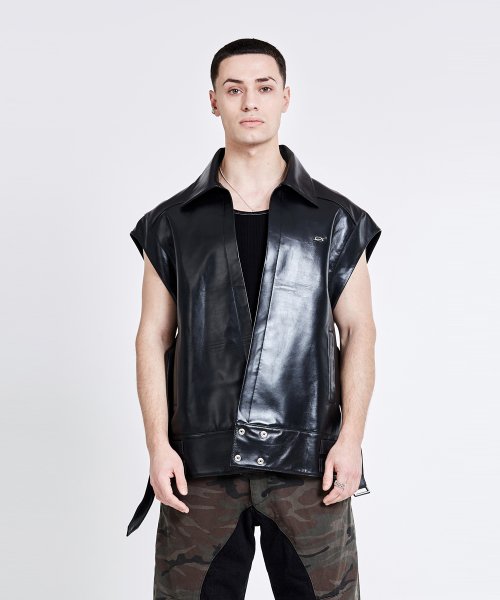 Leather Vest - black