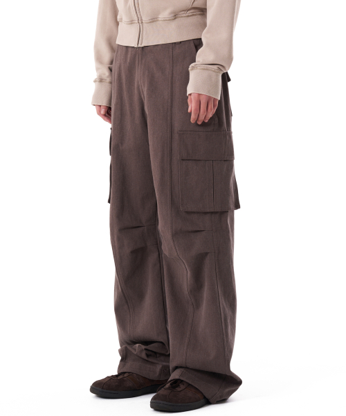 Pigment Cargo Pocket Pants (Brown)
