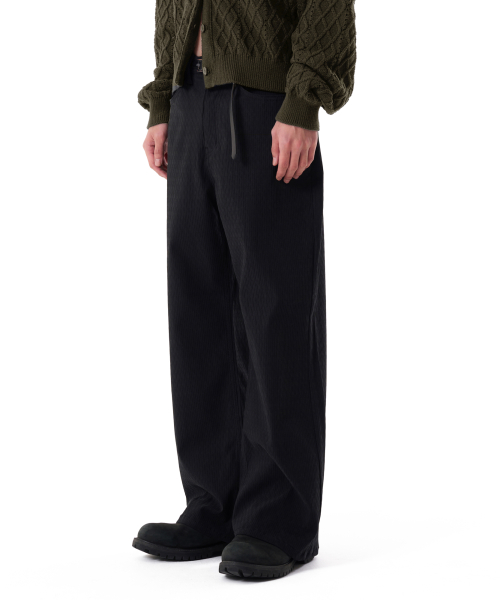 Textured Cotton Pants (Black)