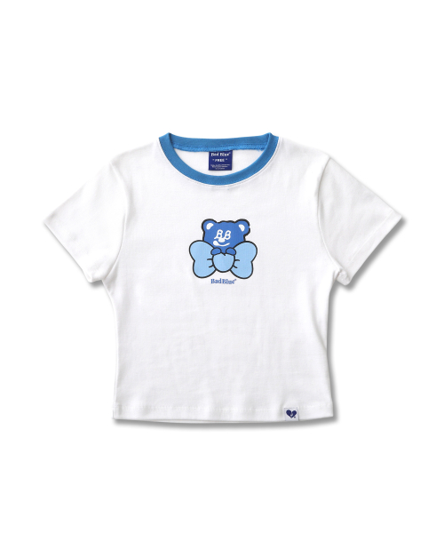 Ribbon BadBear Ringer Slim Tee White