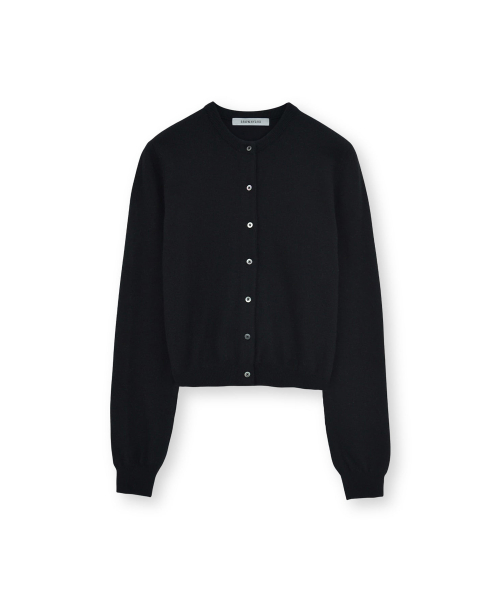 W Round Cardigan, Black