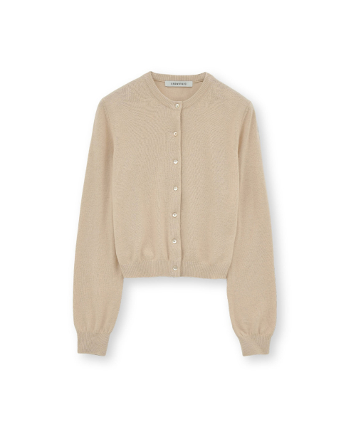 W Round Cardigan, Beige