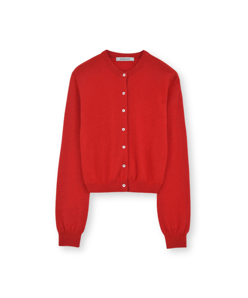 W Round Cardigan, Red