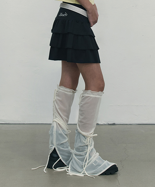 RIBBON SUMMER LEG WARMER [WHITE]