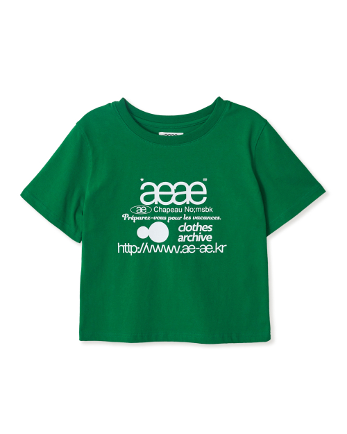 WEB LOGO CROP T-SHIRTS [GREEN]