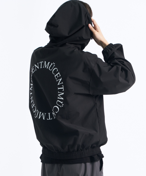 Back round windbreaker (Black, Charcoal)