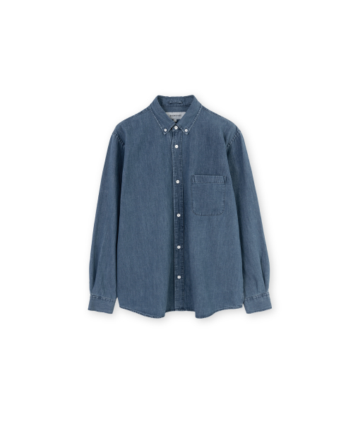 Button Down Denim Shirt, Blue