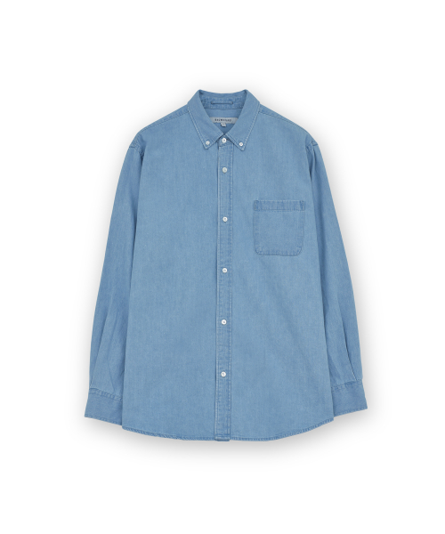 Button Down Denim Shirt, Light Blue