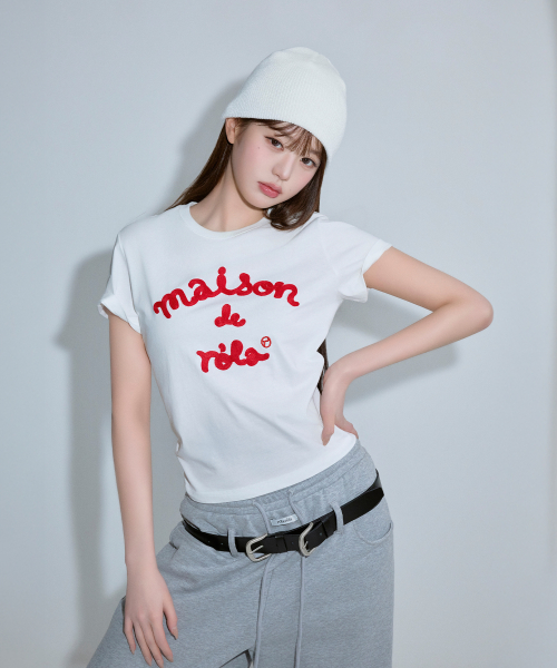 MAISON DE ROLA EMBROIDERY T-SHIRT WHITE