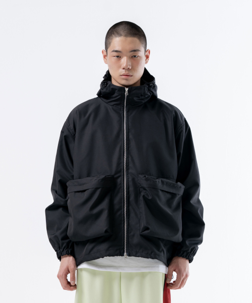 POLY TWIL WINDBREAKER BLACK