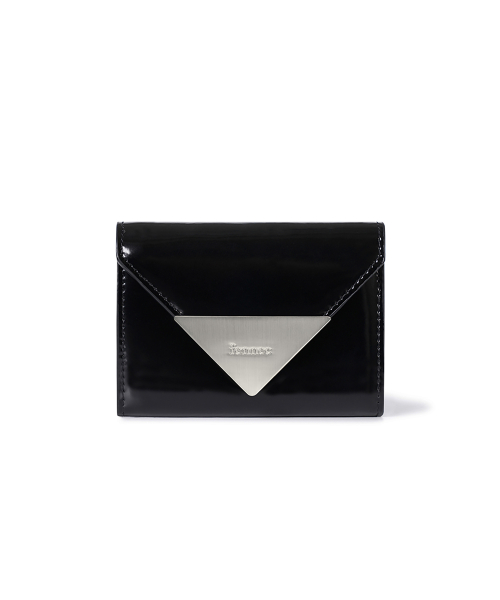 LACQUER TRIANGLE WALLET - MATT BLACK