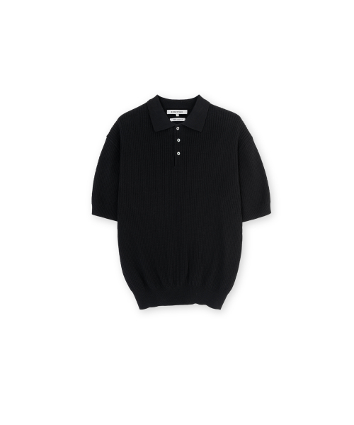 Knit Polo Shirt, Black