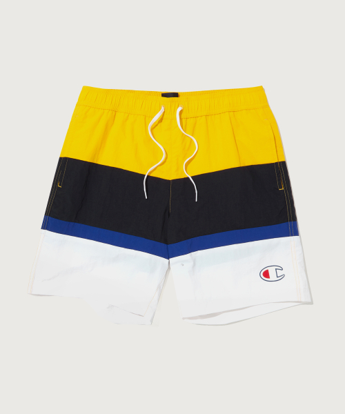 컬러블록 7인치 나일론 숏팬츠 Normal Yellow