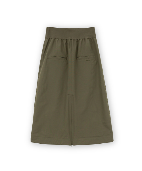 W Shirring Skirt, Olive