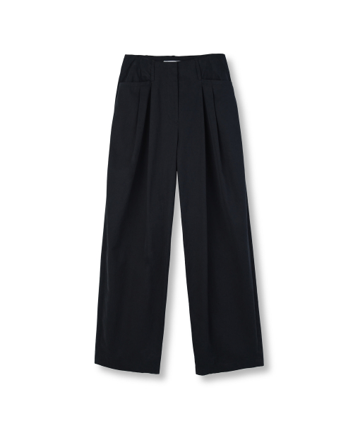 W 2 Tuck Pants, Black