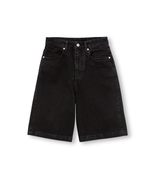 W Bermuda Denim Pants, Black