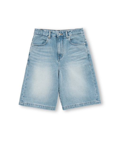 W Bermuda Denim Pants, Light Blue