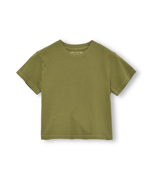 W Washed Baby T Shirt, Washed Olive