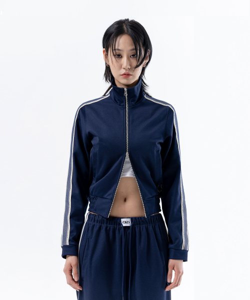 RING TAPE CROP TRACK ZIPUP NAVY