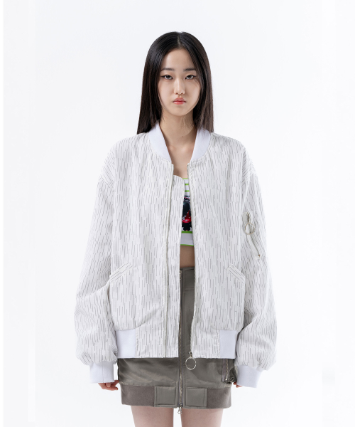 RAIN CAMO BLOUSON JACKET WHITE