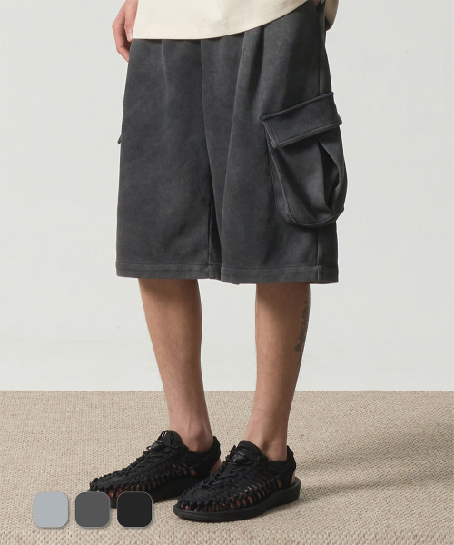 (ASI) BERMUDA SWEAT CARGO PANTS_3 COLOR