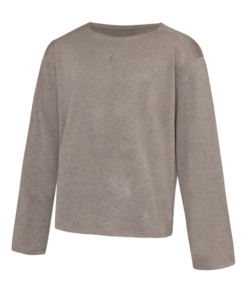 Boat Neck Logo Long Sleeve (Beige)
